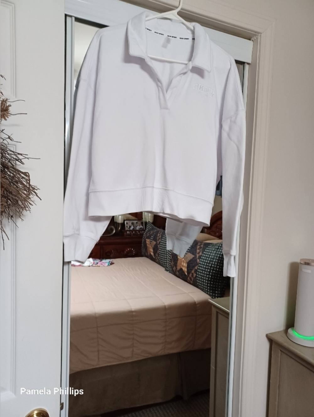 DKNY White Embroidered Logo Sweatshirt NWOT. hanging Tag Attached.